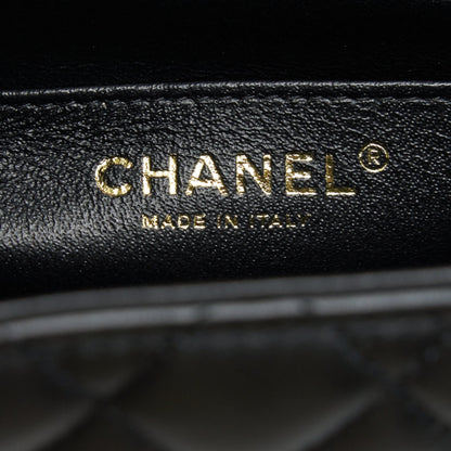 Chanel Mini Square Flap Bag Black Lambskin LGHW