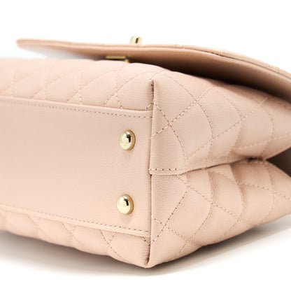 Chanel 21A Small Coco Handle Caviar ND022 Rose Clair / Light Pink LGHW(Microchip)