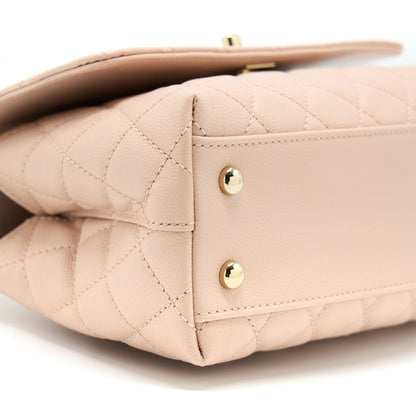 Chanel 21A Small Coco Handle Caviar ND022 Rose Clair / Light Pink LGHW(Microchip)