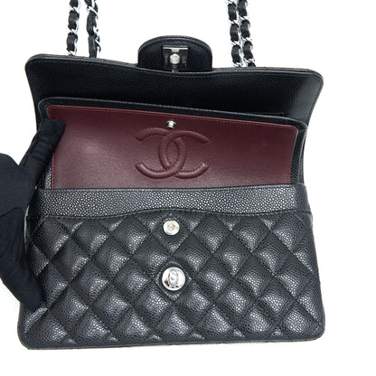 Chanel Small Classic Double Flap Bag Caviar Black SHW(Microchip)