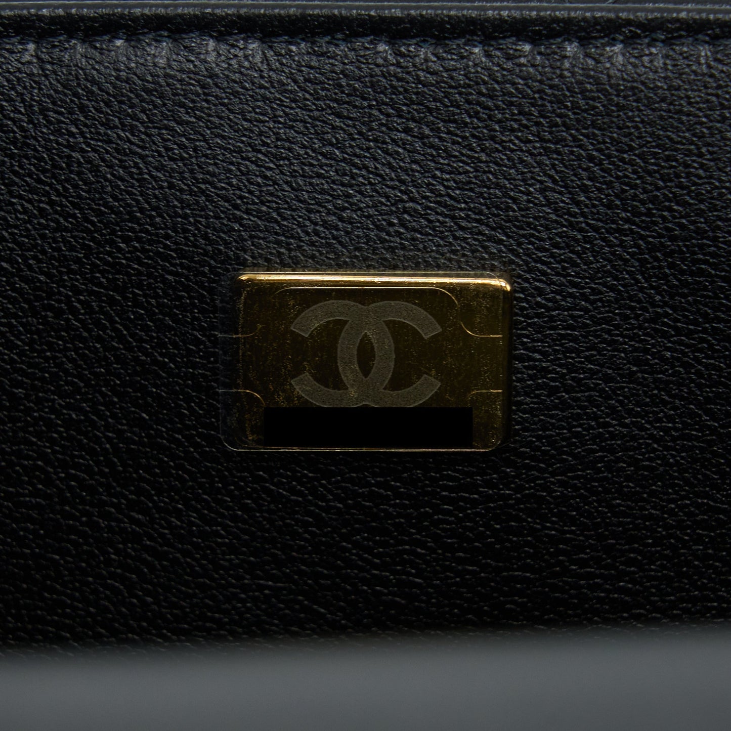 Chanel Top Handle Mini Rectangular Flap Bag Lambskin Black LGHW (Microchip)