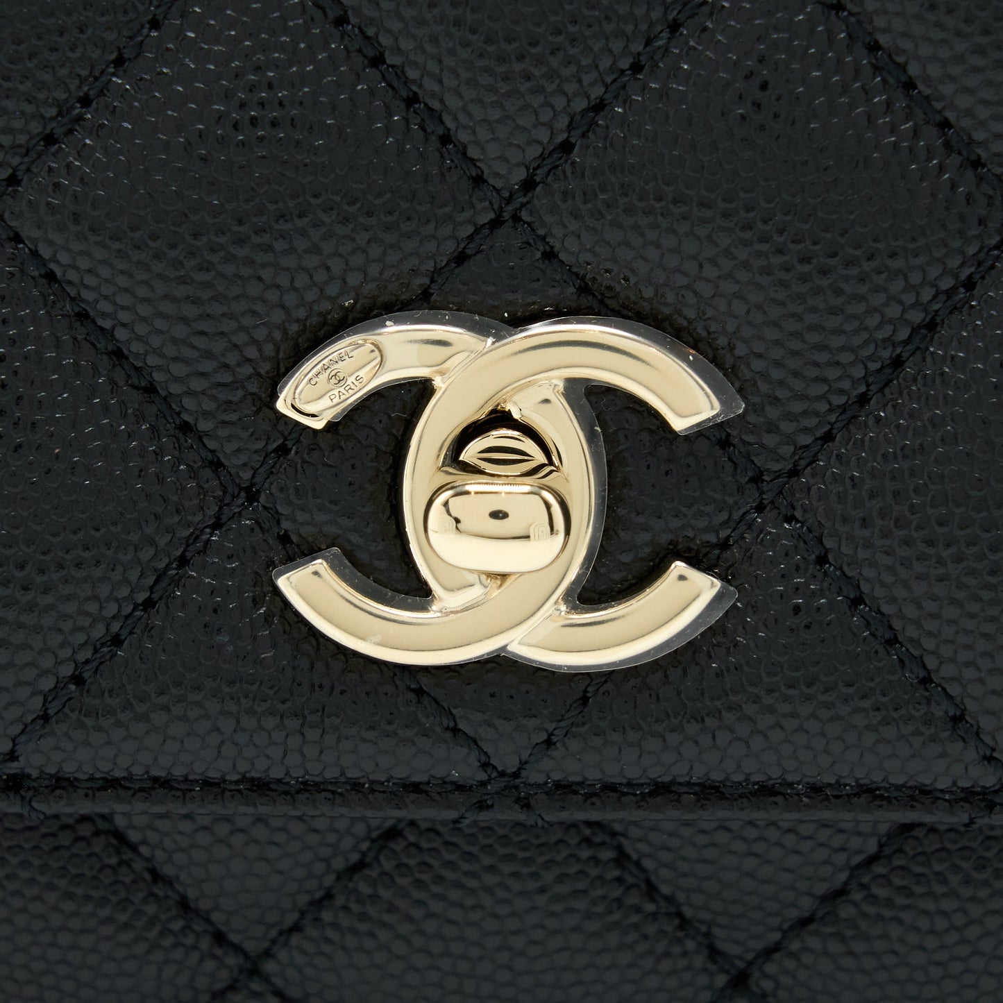 Chanel Small Coco Handle Caviar Black LGHW (Microchip)