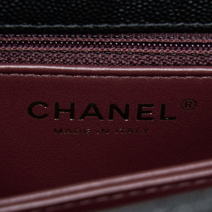 Chanel Small Coco Handle Caviar Black LGHW (Microchip)