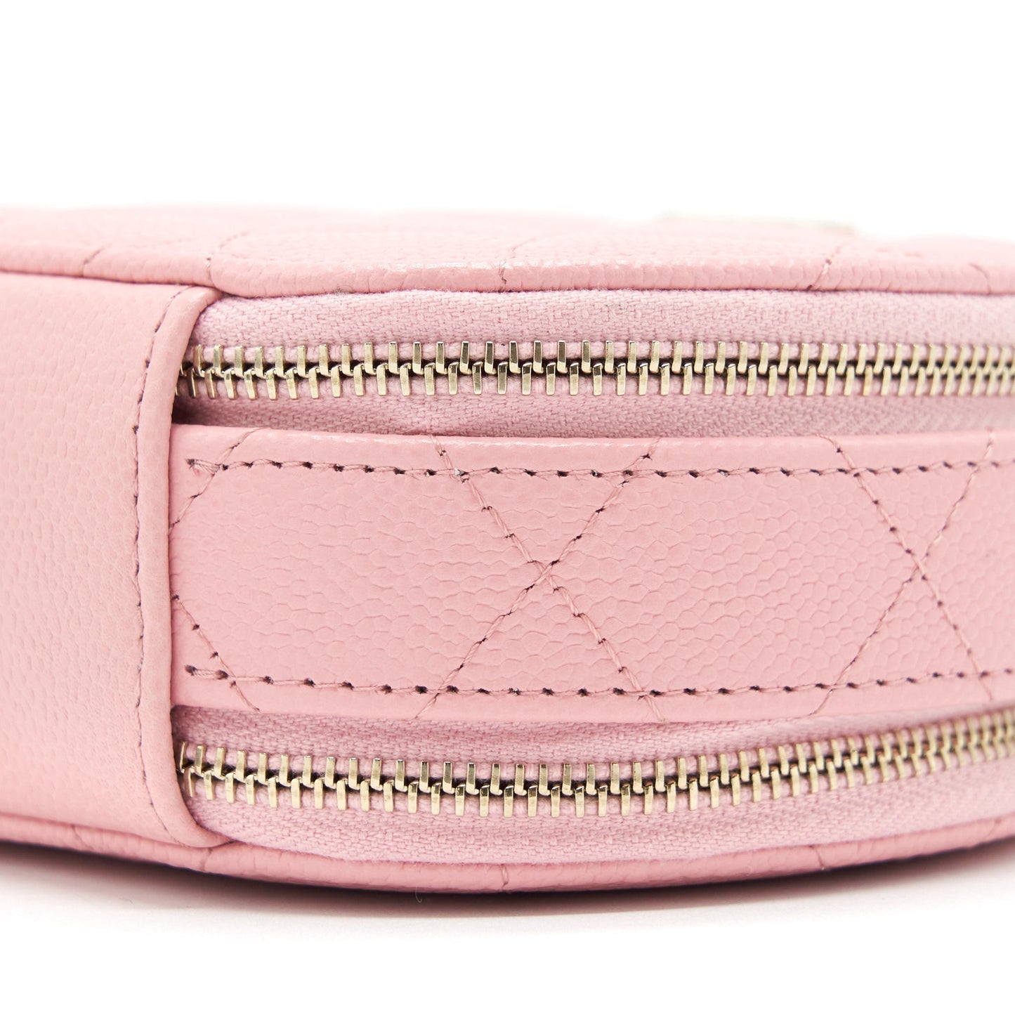 Chanel 22C Mini Round Purse Vanity Caviar Light Pink LGHW
