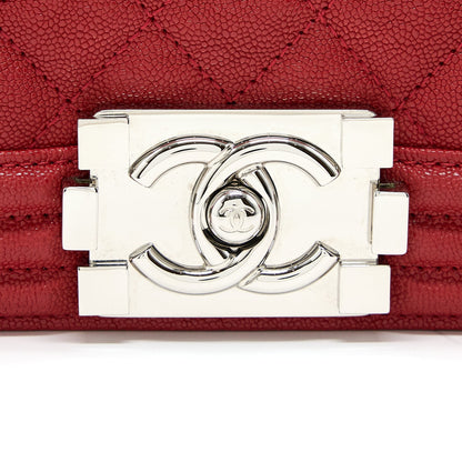 Chanel Medium Boy Bag Caviar Red SHW