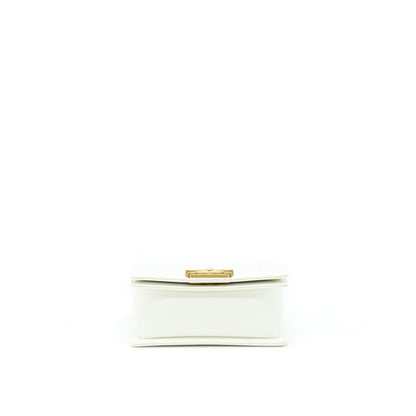 Chanel Mini Boy Handbag Calfskin White GHW (Microchip)