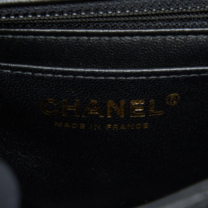 Chanel Mini Rectangular Flap Bag Lambskin Black LGHW (Microchip)