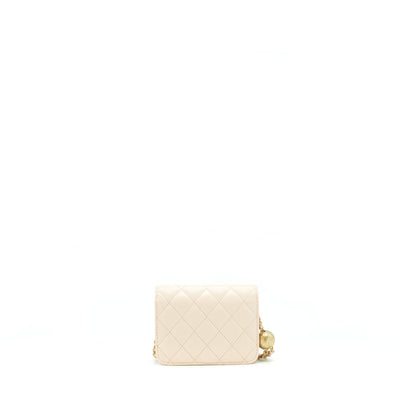 Chanel Pearl Crush Mini Flap Belt Bag Lambskin Light Pink GHW
