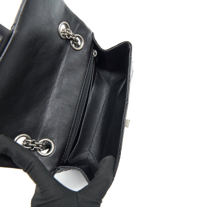 Chanel Mini 2.55 reissue Flap Bag Black with ruthenium Hardware