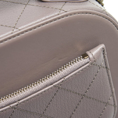 Chanel CC logo vanity with handle and Chain Grey with GHW