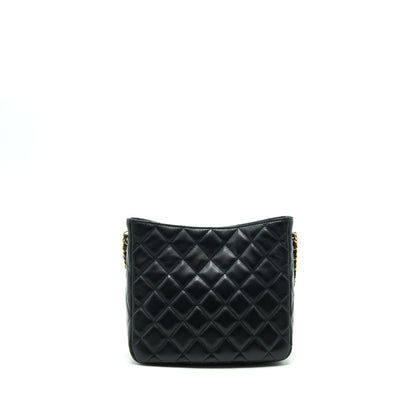 Chanel 22S Pearl Crush Hobo Bag Lambskin Black GHW (Microchip)