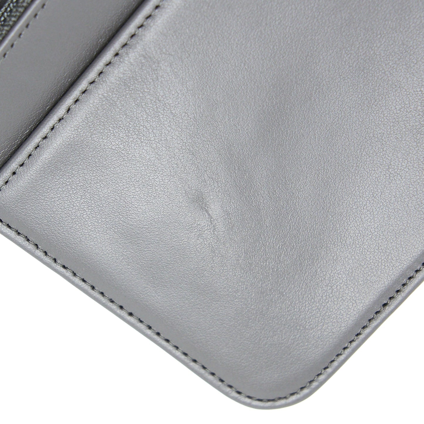 Chanel 22A Boy Wallet On Chain Grained Calfskin Dark Grey Brushed GHW (Microchip)