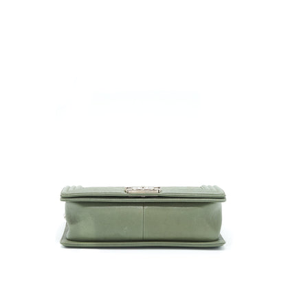 Chanel Medium Boy Bag Caviar Light Green SHW