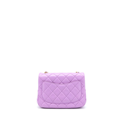Chanel 22S Pearl Crush Mini Square Lambskin Purple GHW