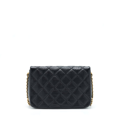 Chanel 22P Medium Melody Bag Grained Calfskin Black GHW (Microchip)