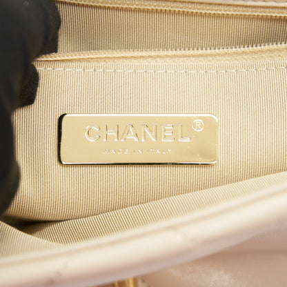 CHANEL SMALL 19 BAG BEIGE GOAT SKIN