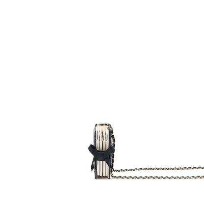Chanel 22B Mini Book Card Holder With Chains Lambskin Black LGHW