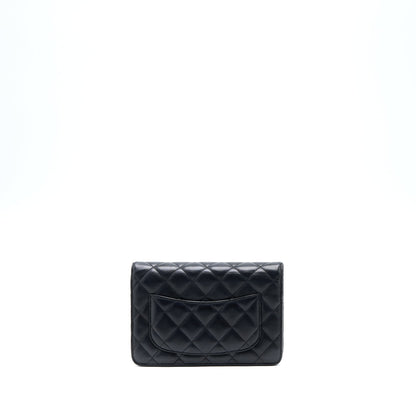 Chanel Classic Wallet On Chain Lambskin Black SHW
