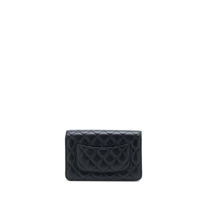 Chanel Pearl Crush Wallet on Chain Lambskin Black GHW (Microchip)