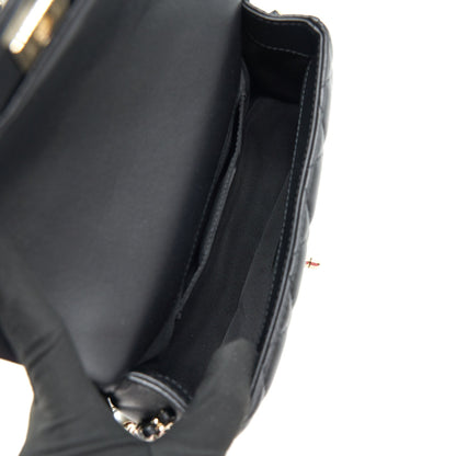 Chanel Logo Pearl Chain Mini Flap Bag GHW