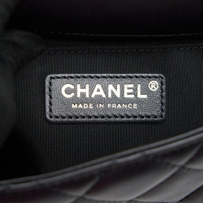 Chanel Logo Pearl Chain Mini Flap Bag GHW