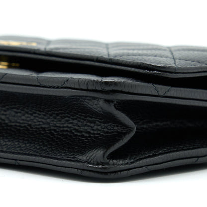 Chanel Classic Wallet On Chain Caviar Black GHW (Microchip)