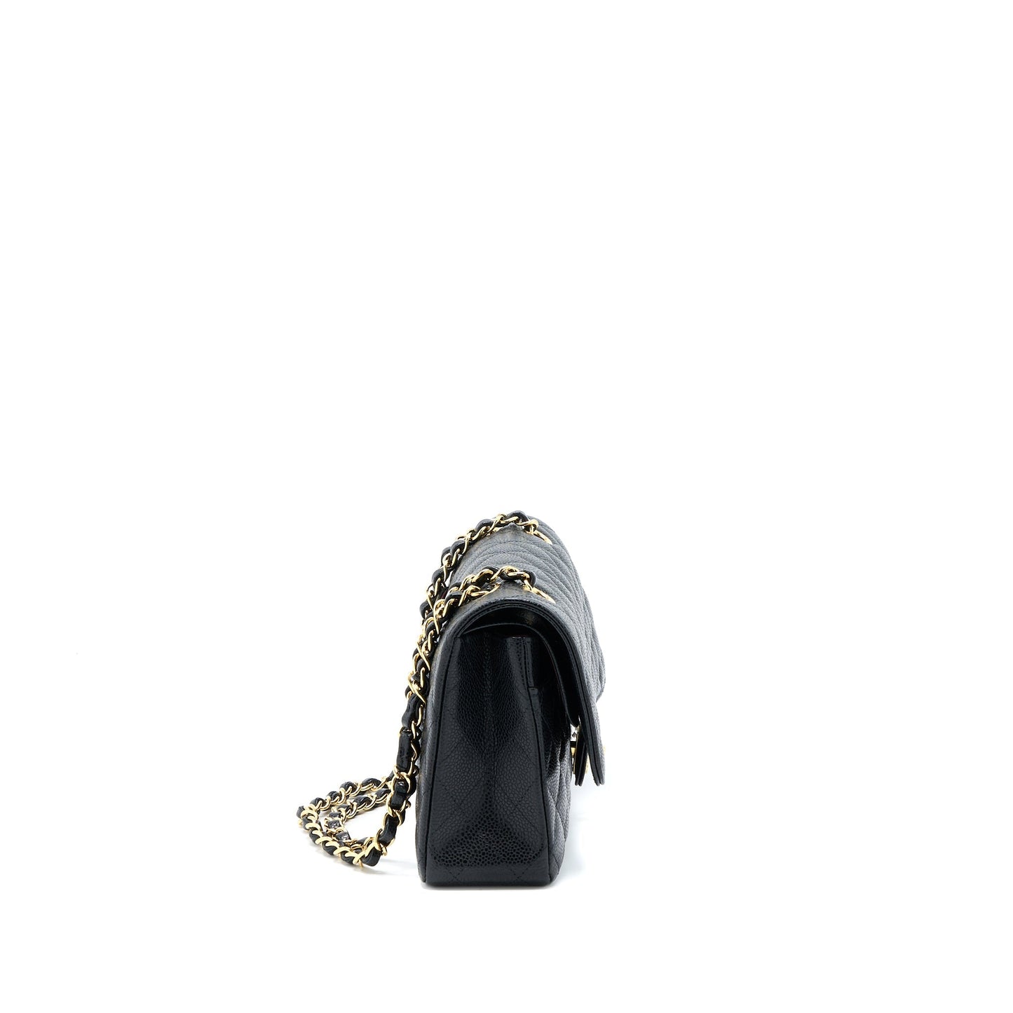 Chanel Medium Classic Double Flap Bag Caviar Black GHW (Microchip)