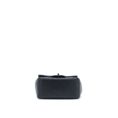 Chanel Mini Square Flap Bag Lambskin Black LGHW