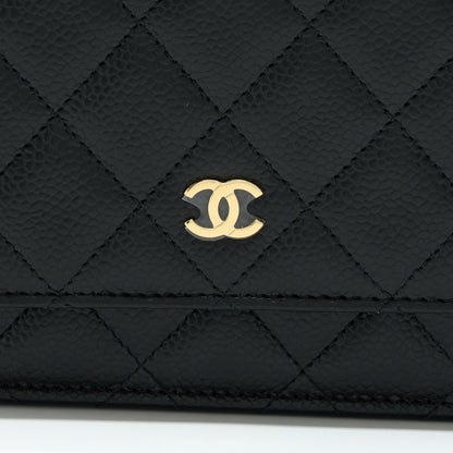 Chanel Classic Wallet On Chain Caviar Black GHW (Microchip)