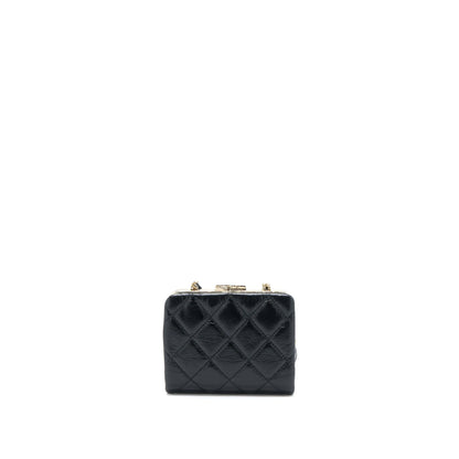 Chanel Quilted Mini Clip With Chain Aged Calfskin Black LGHW