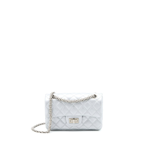 Chanel Mini 2.55 Reissue Flap Bag Calfskin Light Grey SHW