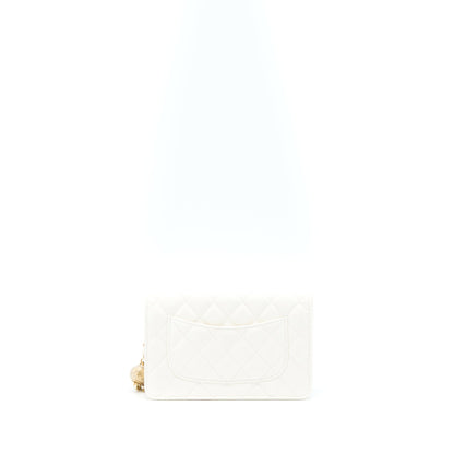 Chanel Pearl Crush Wallet On Chain Lambskin White GHW (Microchip)