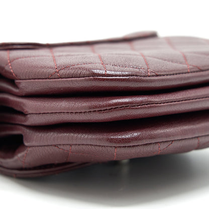 CHANEL Small Flap Bag With Chain Burgundy SHW