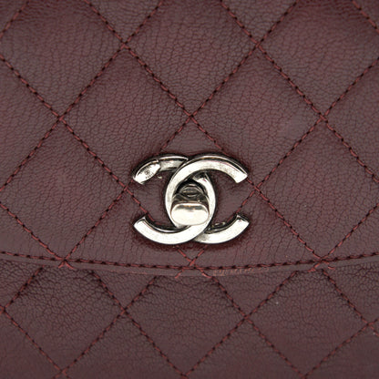 CHANEL Small Flap Bag With Chain Burgundy SHW