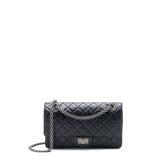 Chanel 2.55 Small Reissue Flap Bag Aged Calfskin Ruthenium SHW (Microchip)