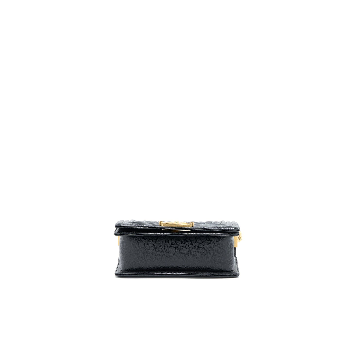 Chanel Small Boy Bag Caviar Black Brushed GHW (Microchip)