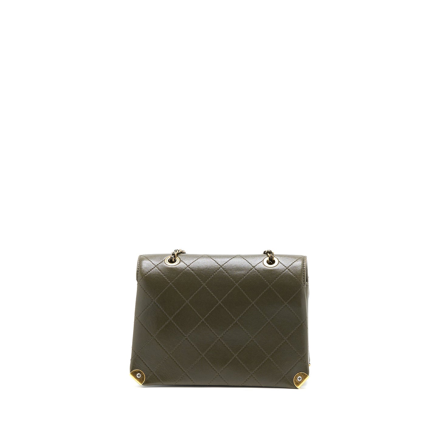Chanel Messenger Flap Bag Lambskin Olive Green Ruthenium GHW