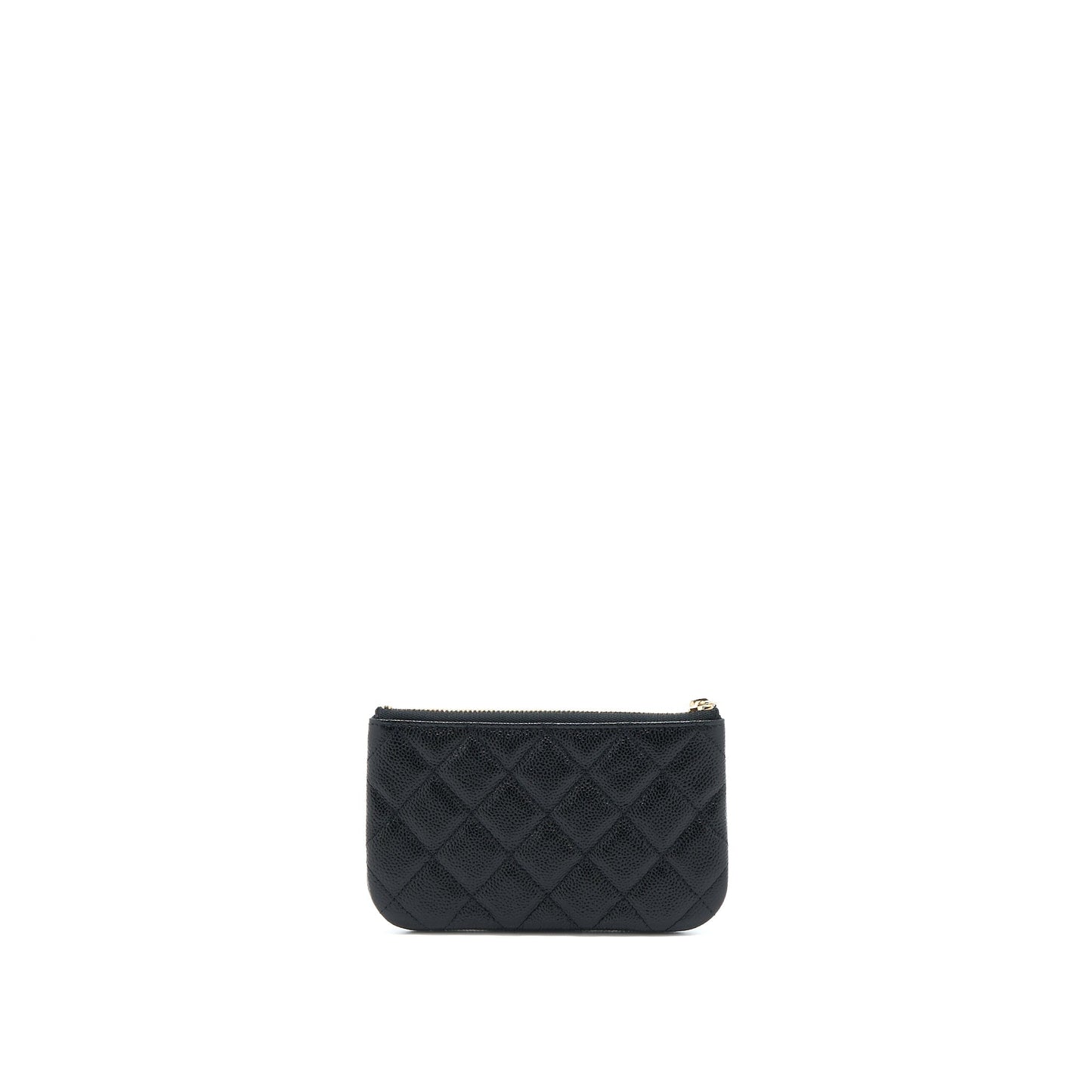Chanel Zippy Small Pouch Detailed Logo Caviar Black LGHW