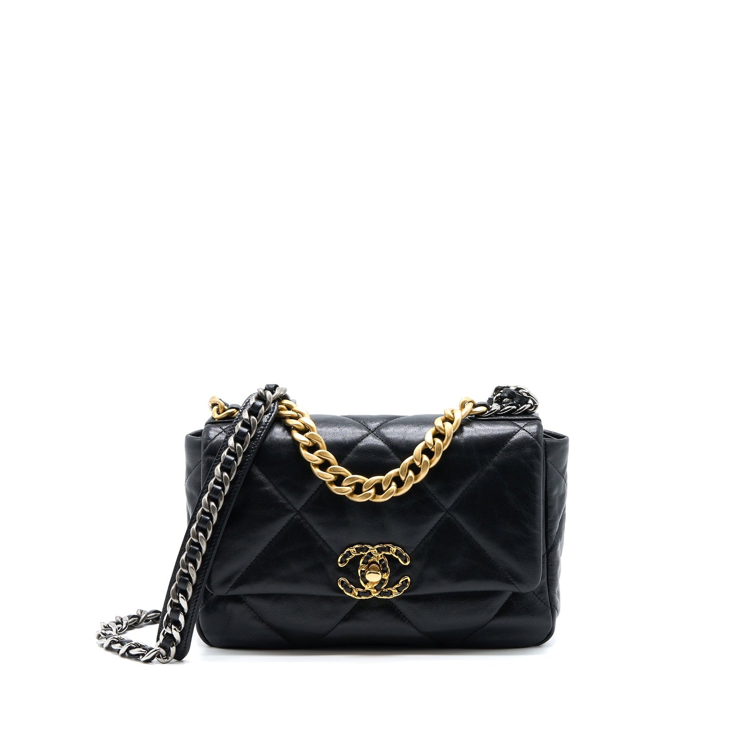 Chanel Small 19 Bag Goatskin Black Multicoloured Hardware