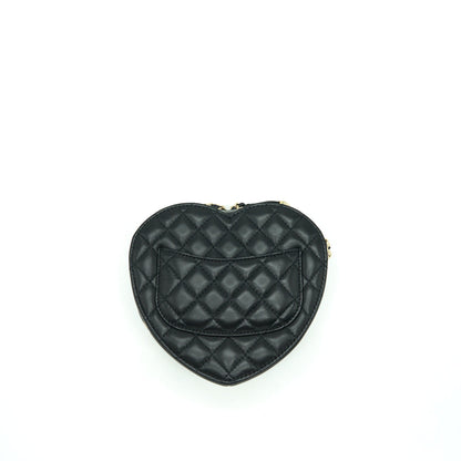 Chanel 22S Heart Bag Lambskin Black LGHW (Microchip)