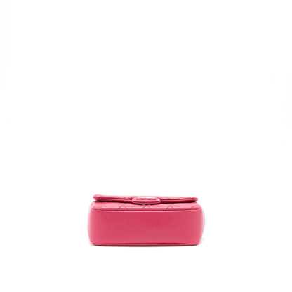 Chanel Mini Square Caviar Pink in Pink Hardware