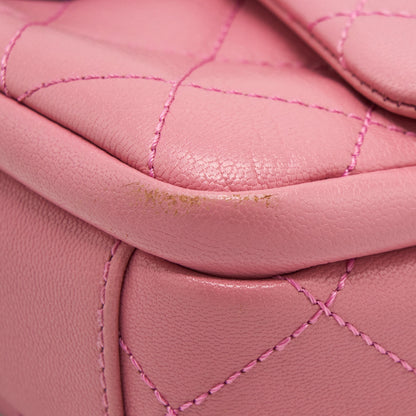 Chanel Quilted Flap Cross Body Bag Pink With Ruthenium Hardware