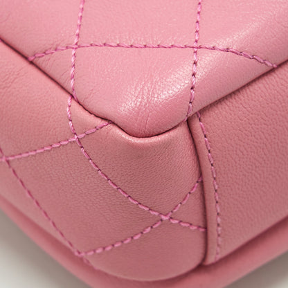 Chanel Quilted Flap Cross Body Bag Pink With Ruthenium Hardware