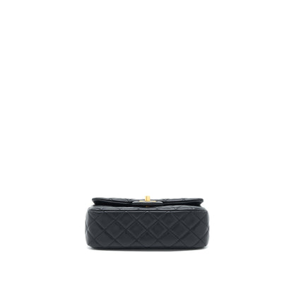 Chanel Pearl Crush Mini Rectangular Flap Bag Lambskin Black GHW (Microchip)