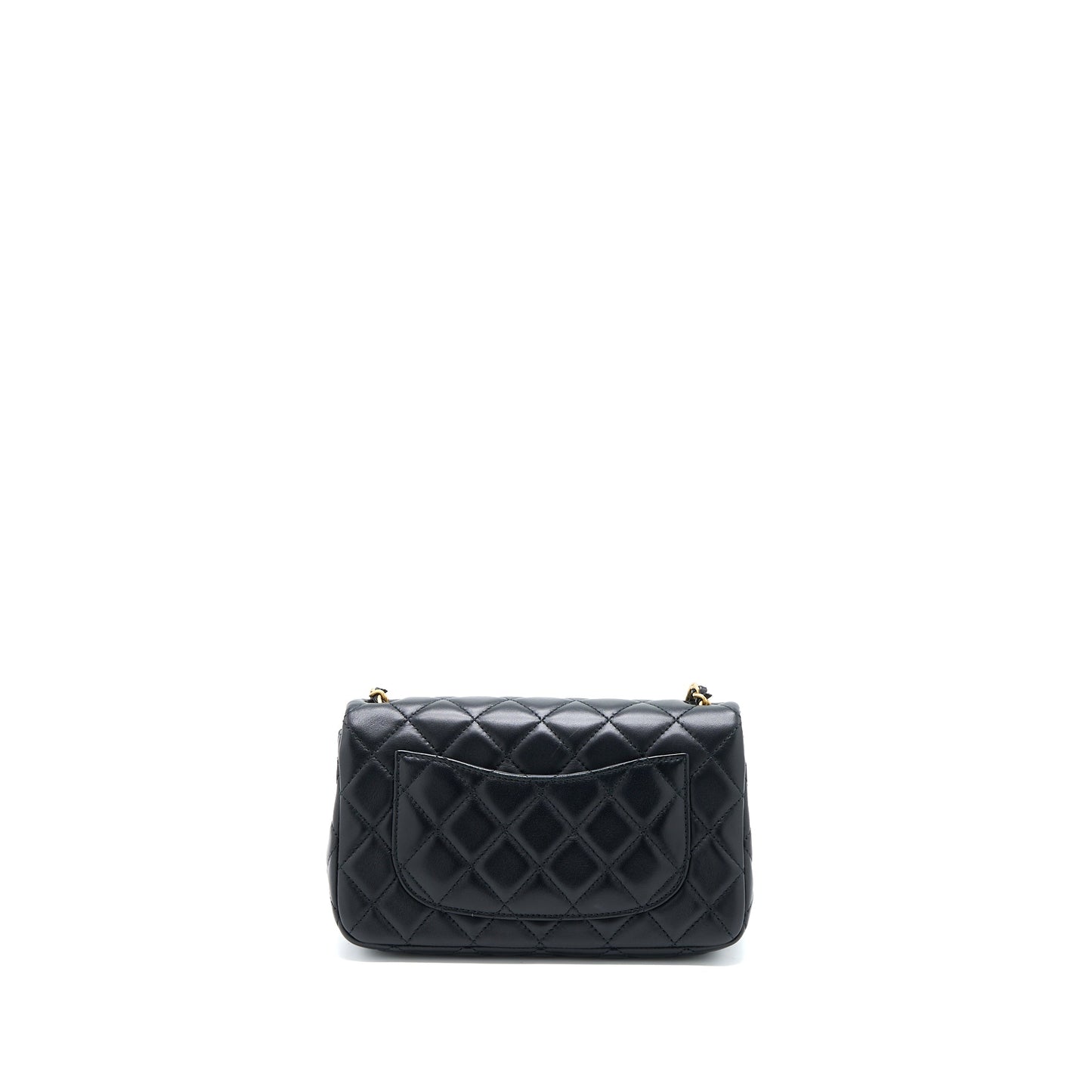 Chanel Pearl Crush Mini Rectangular Flap Bag Lambskin Black GHW