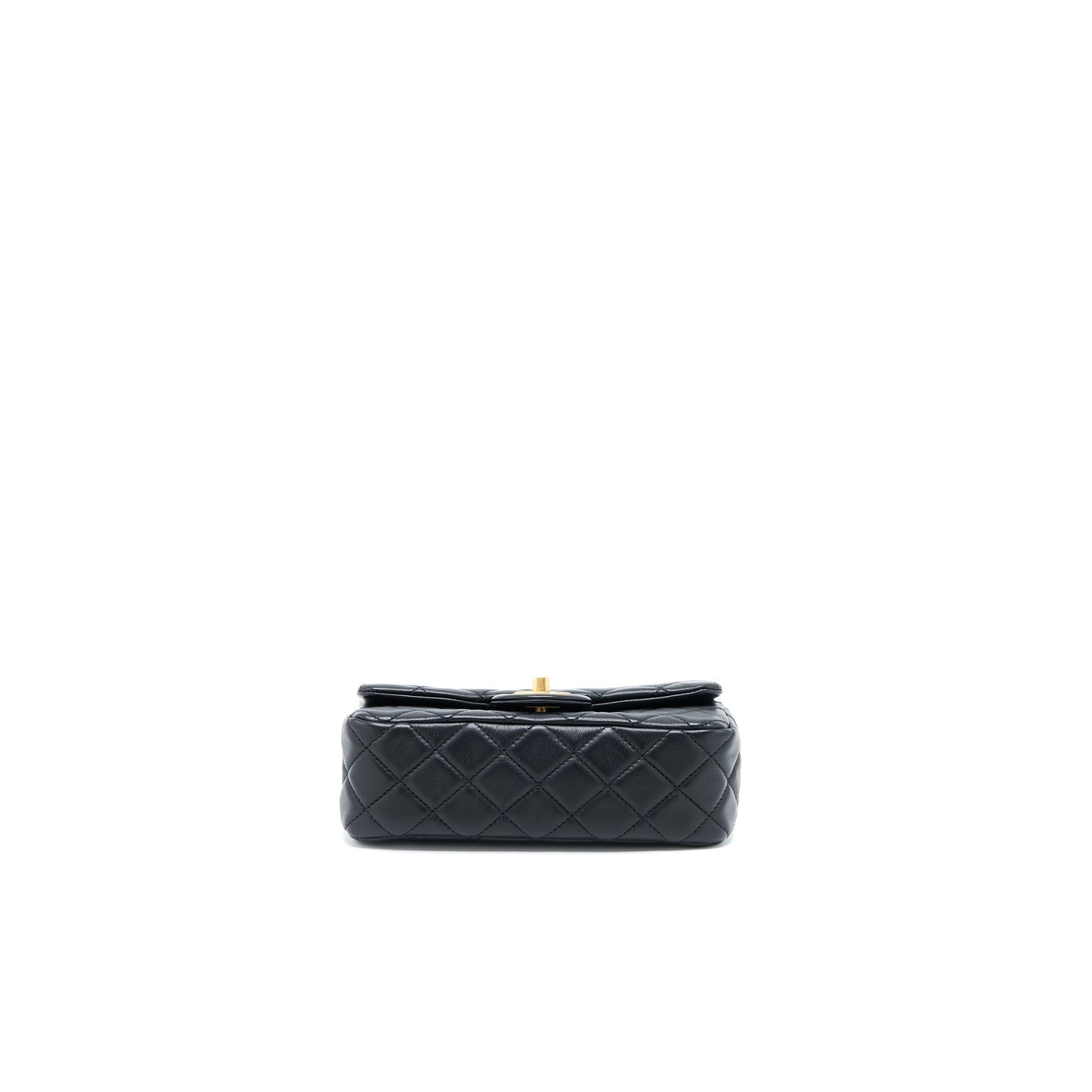 Chanel Pearl Crush Mini Rectangular Flap Bag Lambskin Black GHW