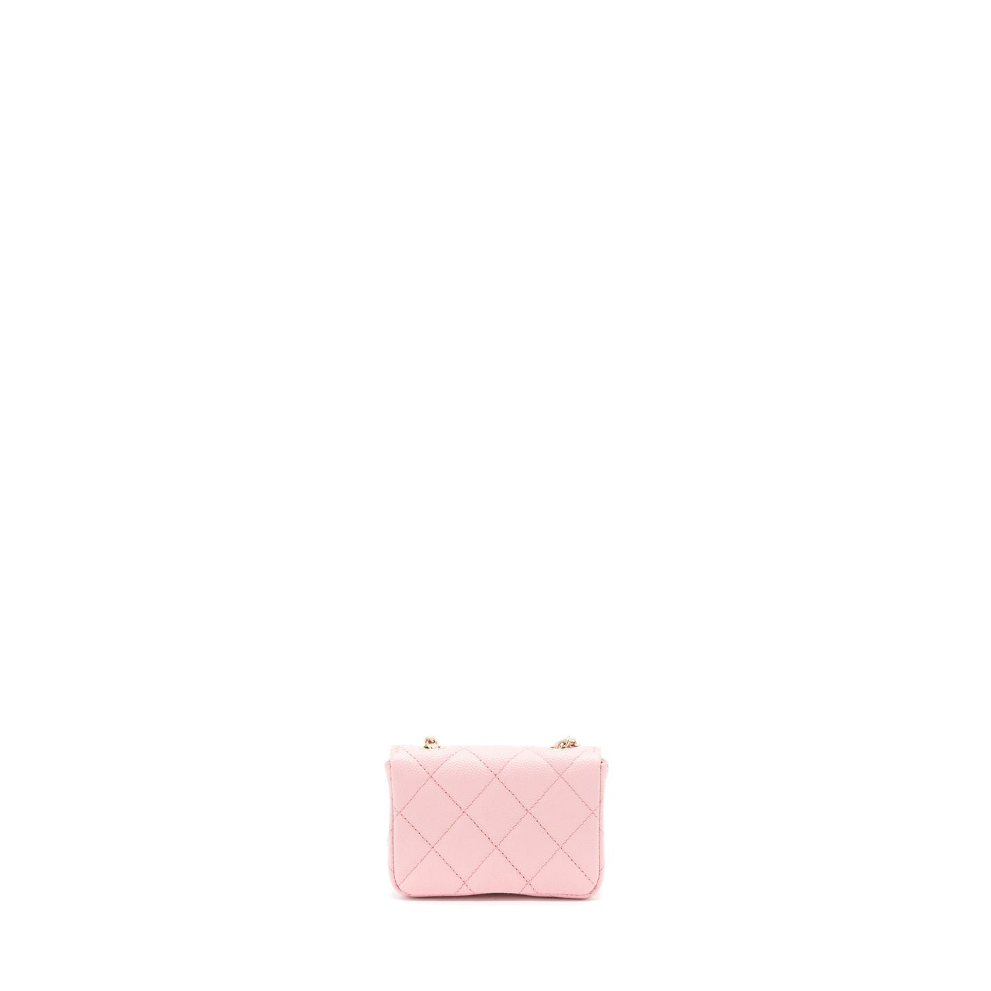 Chanel 22P Mini Flap Belt Bag/Card Holder Caviar Light Pink LGHW