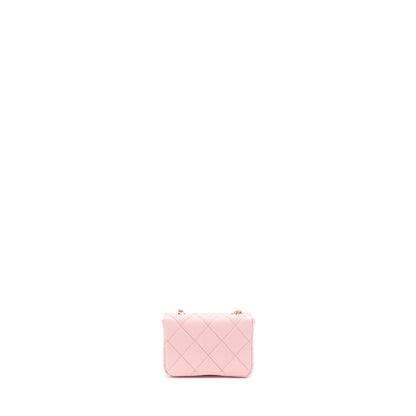 Chanel 22P Mini Flap Belt Bag/Card Holder Caviar Light Pink LGHW