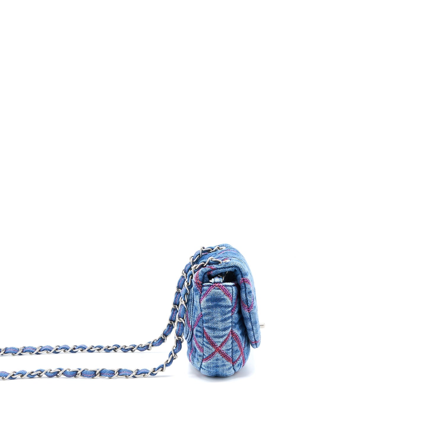 Chanel 22S Coco Beach Denim Mini Saddle Bag Denim Blue SHW (Microchip)