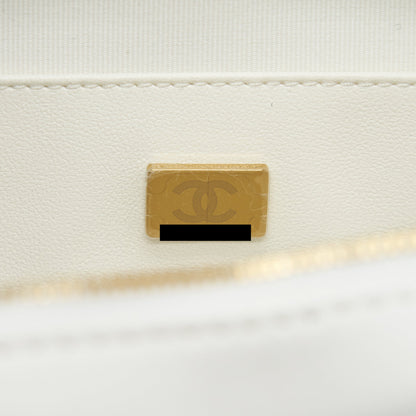 Chanel 22S Heart Bag Lambskin White LGHW (Microchip)